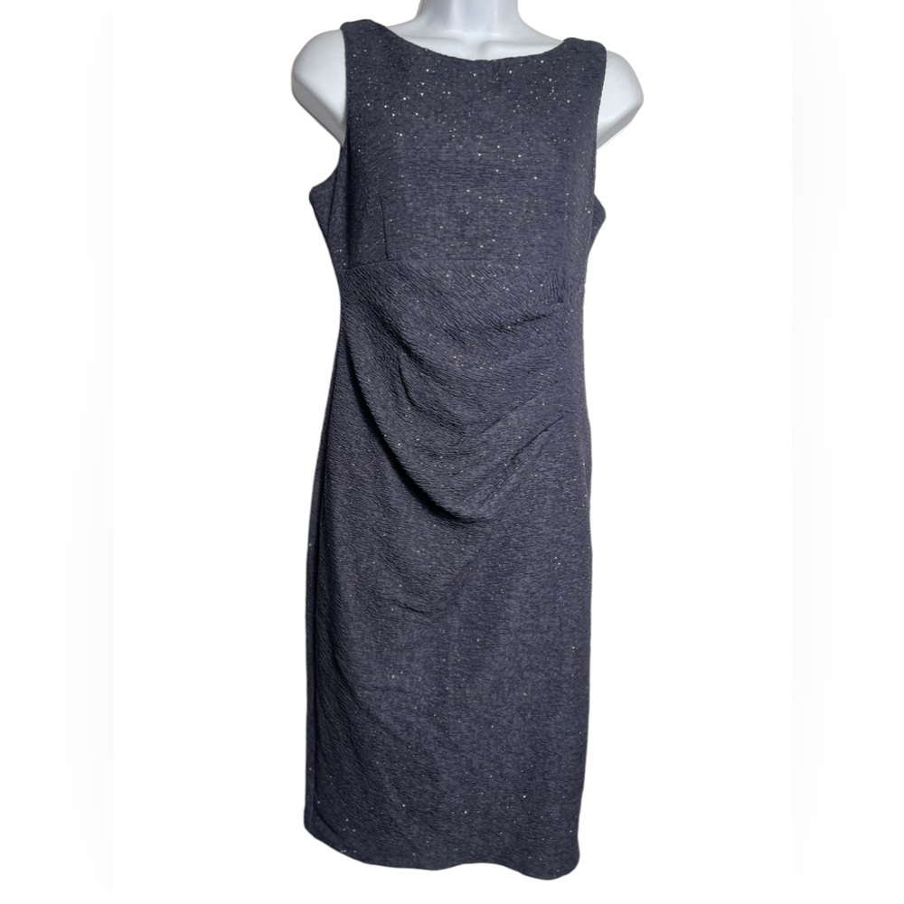 Eliza J dress size 6 stunning gunmetal gray dress with metallic shimmer‎